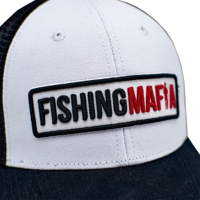 Бейсболка, цвет Бело-Черный Fishing Mafia